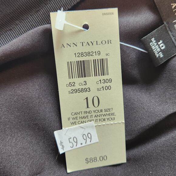 NWT Ann Taylor Skirt knee length paint brush abstract geometric blue black Sz 10 - Picture 10 of 13